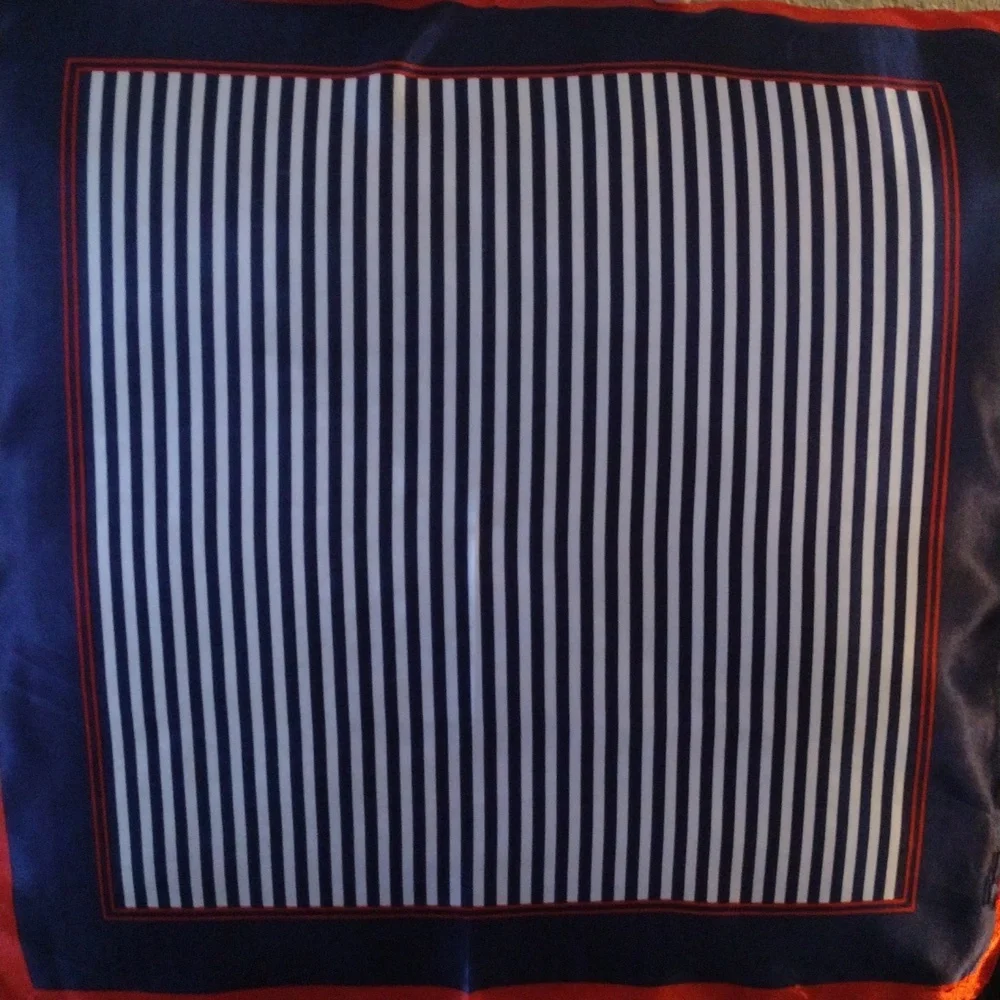 Striped Navy and Red Pocket Scarf
